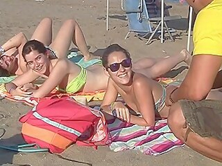 outdoor cumshot hd Spanish chicks seduced on a beach